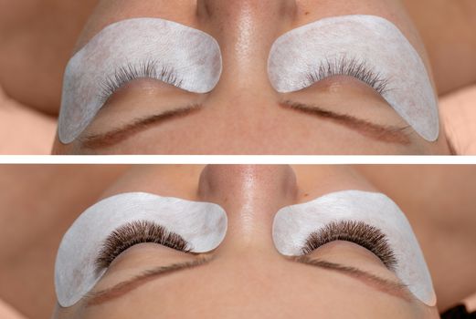 Eyelash Extension before and after