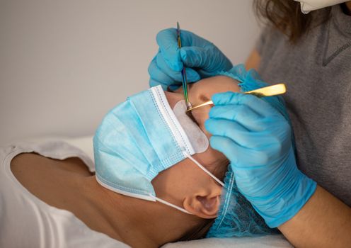 Treatment of Eyelash Extension during a pandemic with preventive