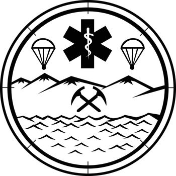 Land Sea Air Rescue Icon Sign Symbol Black and White