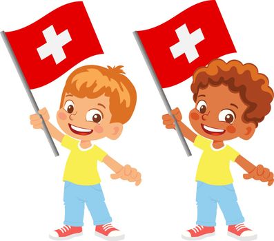 Switzerland flag in hand set