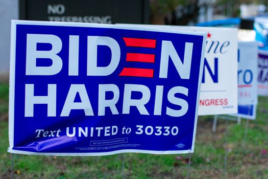 November 3, 2020 - Elkins Park, Pennsylvania: A Biden Harris Sig