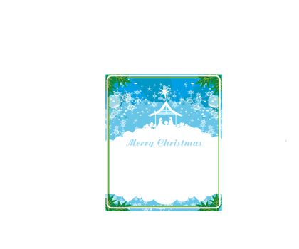 Birth of Jesus in Bethlehem - decorative Christmas card