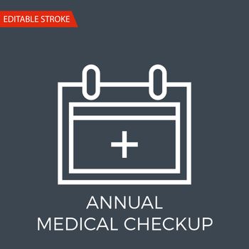 Annual Medical Checkup Thin Line Vector Icon