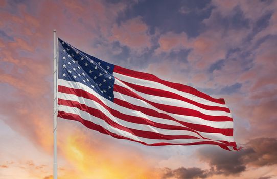 American Flag on Brilliant Sky