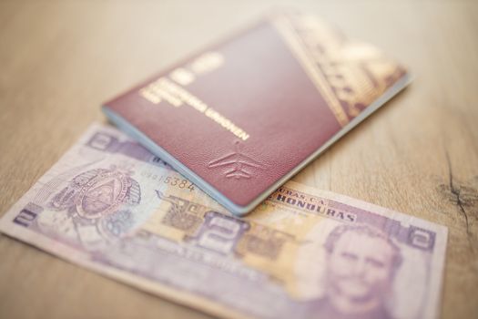 Swedish Passport with a Two Honduran Lempiras Bill Inside