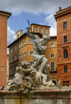 Fontana del Nettuno, fountain of Neptune, Piazza Navona, Roma, I