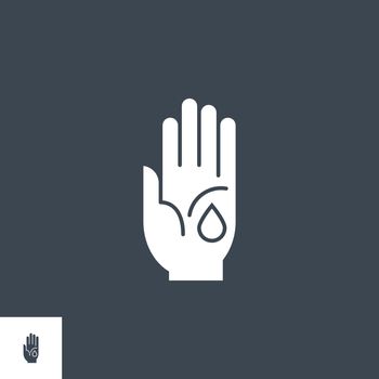 Wound related vector glyph icon.