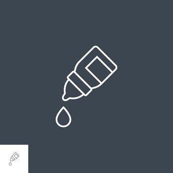 Eye Drops Related Vector Line Icon. Drugs. Isolated on Black Background. Editable Stroke.