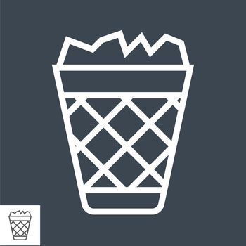 Trash Bin related vector glyph icon.
