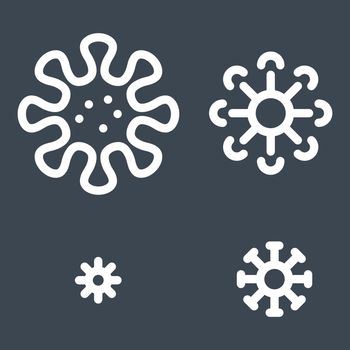Viruses set related vector thin line icon.