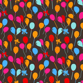Balloons and confetti seamless pattern. birthday pattern seamless vector
