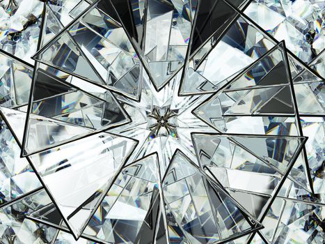 Diamond gemstone shine glass sphere bubbles pattern kaleidoscope