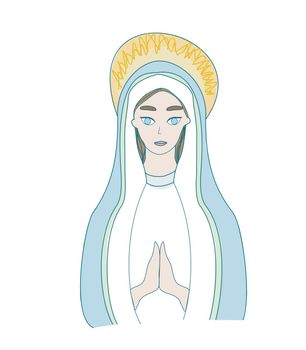 Holy Mary icon, isolated illustration