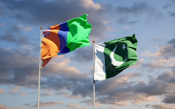 Beautiful national state flags of Sultanate of M'Simbati and Pakistan. 