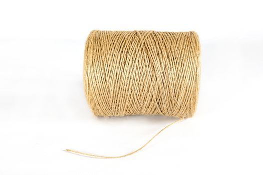 bobbin of yarn on a white background. isolated white background.
