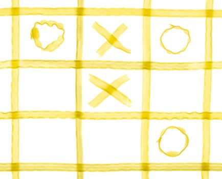 Pasta tic tac toe game on the white background
