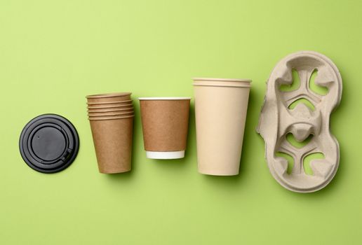 disposable paper cups from brown craft paper and recycled paper 