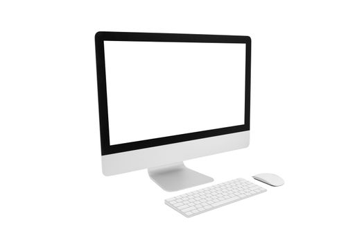 Perspective view desktop computer modern style with simplicity b