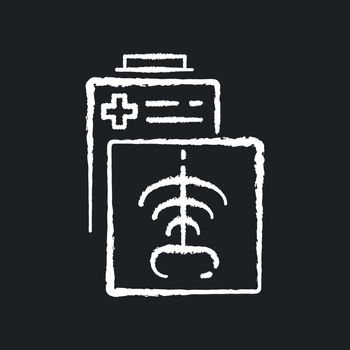 Radiology department chalk white icon on black background
