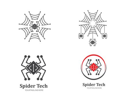 spider technology logo vector icon illustration 