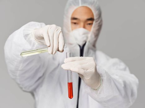 Male laboratory assistant science microbiology research treatment