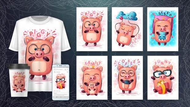 Sweet pig poster and merchandising