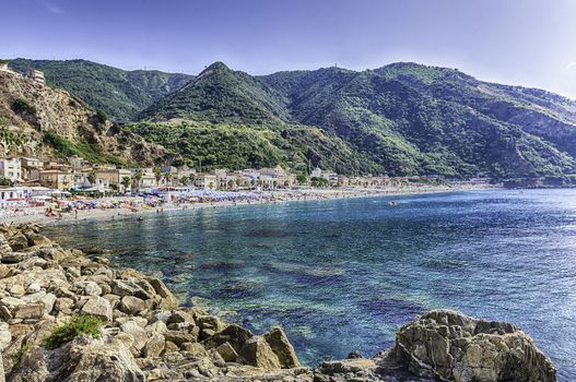Beautiful seascape in the village of Scilla, Calabria, Italy