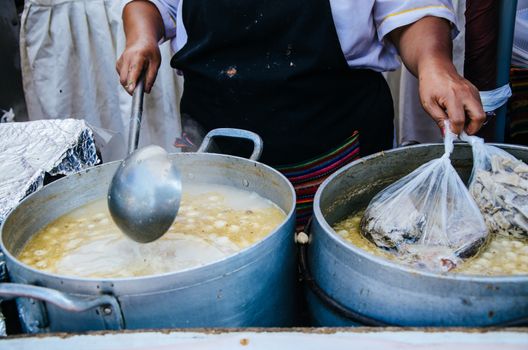 Peruvian food: Sopa criolla of caldo de mote