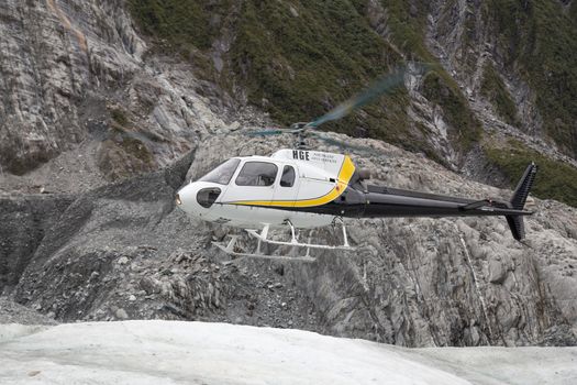 Helicopter landing on Franz Josef Glacier