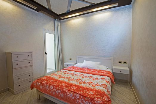 Interior design of double bedroom in house