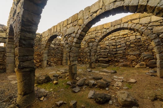 View of an ancient house with arches (dated 14-15th century) in Chorazin (Korazim) National Park, Northern Israel