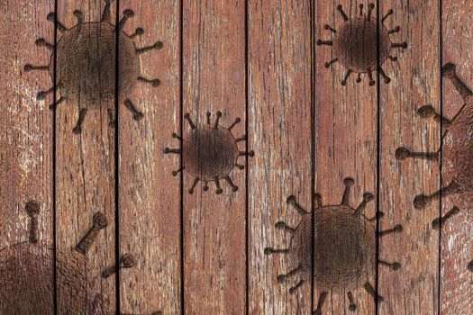 Wooden plank textures with some virus fossil visualization.