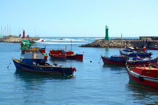 Fishing boats in the harbor of Antofagasta, Chile