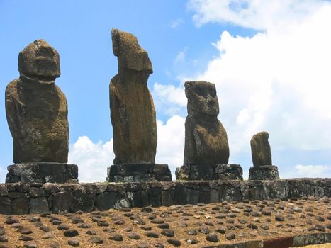 Statues of gods of Easter Island