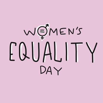 Women's equality day word lettering vector illustration