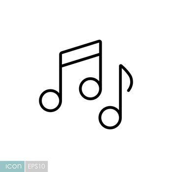 Music notes, song, melody or tune flat vector icon