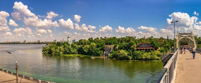 Dnieper river and  Monastyrsky Island in Dnipro, Ukraine