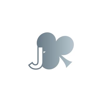 Letter J logo combined with shamrock icon design
