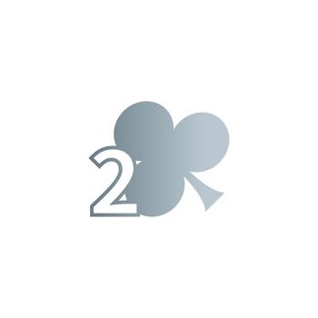 Number 2 logo combined with shamrock icon design