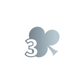 Number 3 logo combined with shamrock icon design