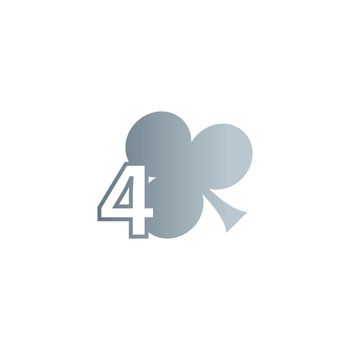 Number 4 logo combined with shamrock icon design