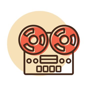 Vintage bobbin tape player recorder device icon