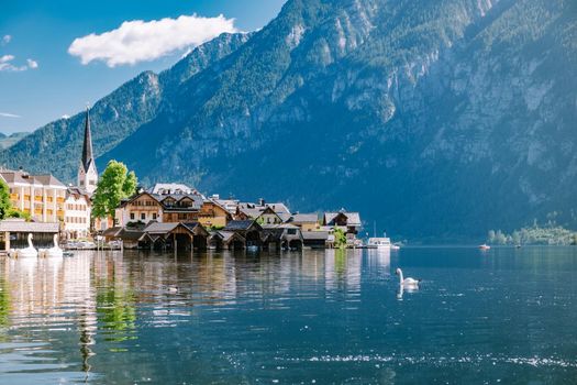 Hallstatt village on Hallstatter lake in Austrian Alps Austria