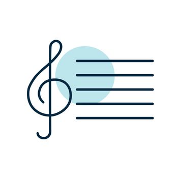 Treble clef vector icon. Music sign