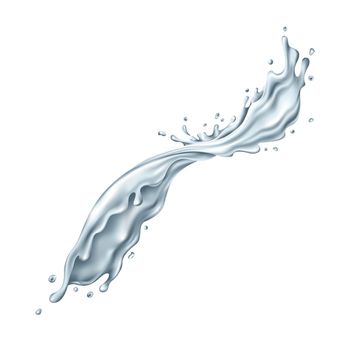 Pure water splash on a white background