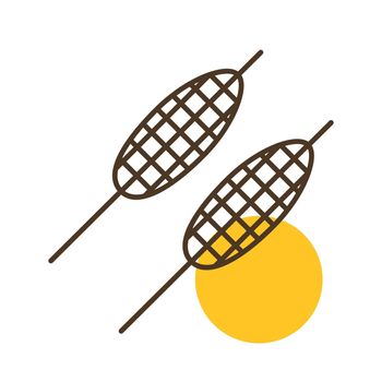 Corn skewer vector icon. Barbecue and bbq grill