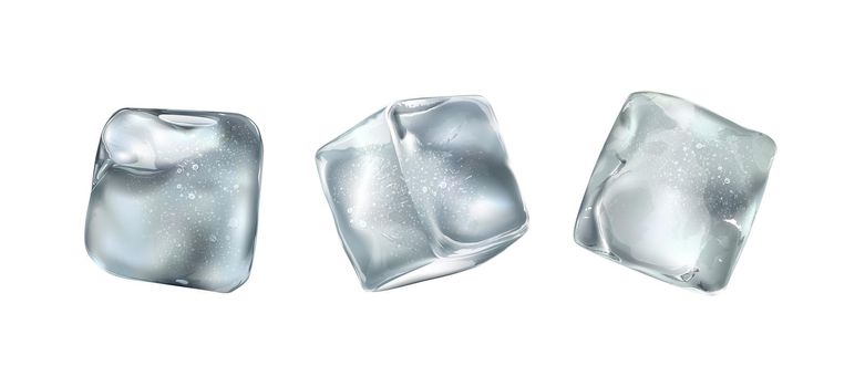 Square ice cubes to chill various drinks.