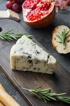 French roquefort cheese, on gray background
