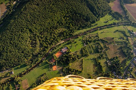 Aerial view at a landscape in Germany, Rhineland Palatinate 