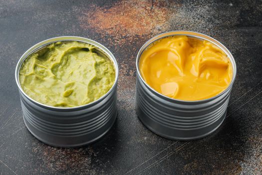 Canned cheese and guacamole sauce